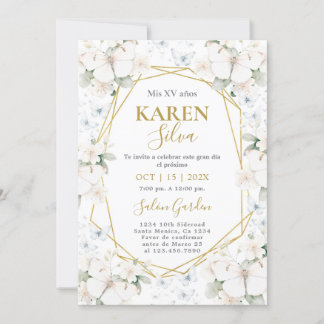 Weißer Schmetterling Quinceanera Einladung