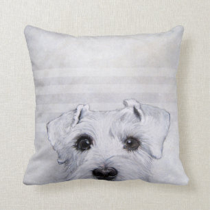 weißer Schnauzer Kissen