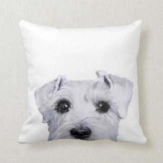 Weißer Schnauzer, ursprüngliche Malerei und Kissen