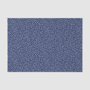 Weißer Schnee auf navyblauem Weihnachten Seidenpapier