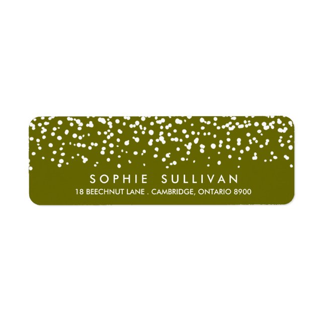 Weißer Schnee | Green Holiday Address Label (Vorne)