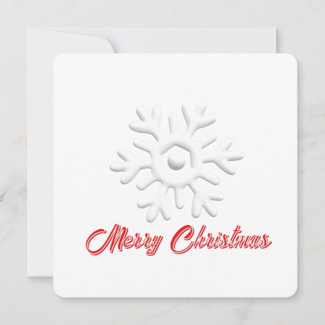 Weißer Schneeflocken Frohe Weihnachten (Vorderseite)
