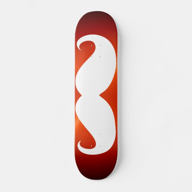 Weißer Schnurrbart 7 Skateboard (Vorderseite)