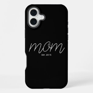 Weißer Schriftzug Established Mom Schwarz iPhone 16 Plus Hülle