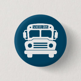 Weißer Schulbus mit blauem Hintergrund Button
