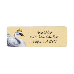 Weißer Schwan mit Vintager Goldkrone
