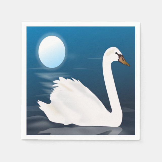 WEIßER SCHWAN SERVIETTE (Vorderseite)