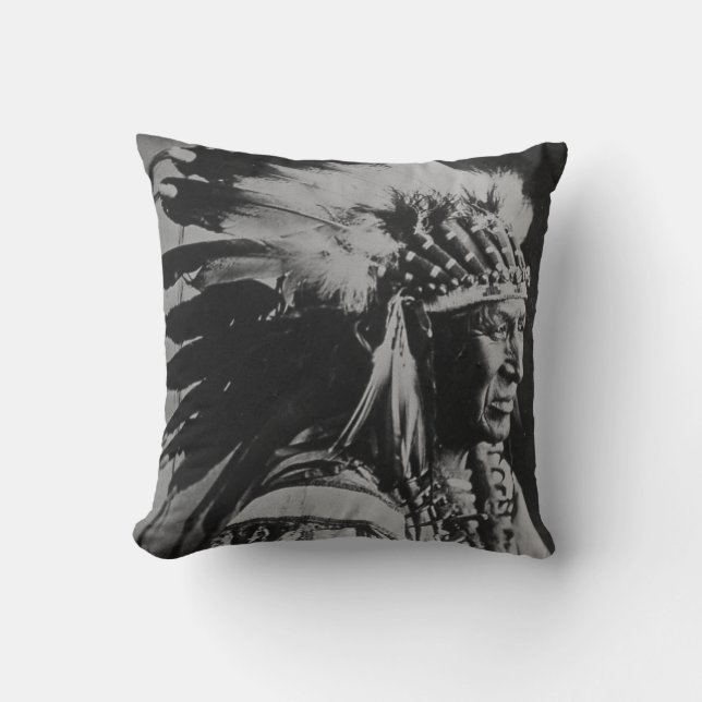 Weißer Schwan-Sioux-Leiter Vintag Kissen (Vorderseite)