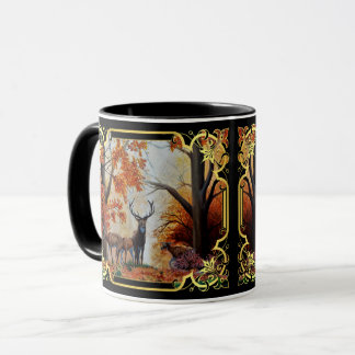 Weißer Schwanz Hirsche und Buchenwald Tasse