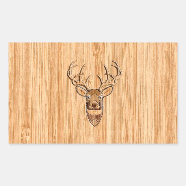 Weißer Schwanz Hirschgranulat Grafik Rechteckiger Aufkleber (Vorderseite)