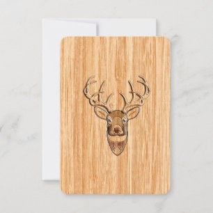 Weißer Schwanz Hirschkopf Holzkörner Hintergrund