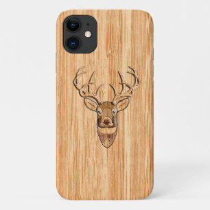 Weißer Schwanz Hirschkopf Leichtholzkörner-Stil Case-Mate iPhone Hülle