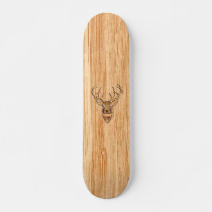 Weißer Schwanz-Rotwild-Kopf-hölzerne Skateboard