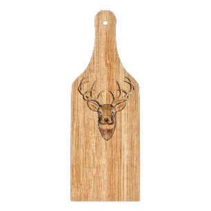 Weißer Schwanz-Rotwild-Kopf-hölzerner Schneidebrett