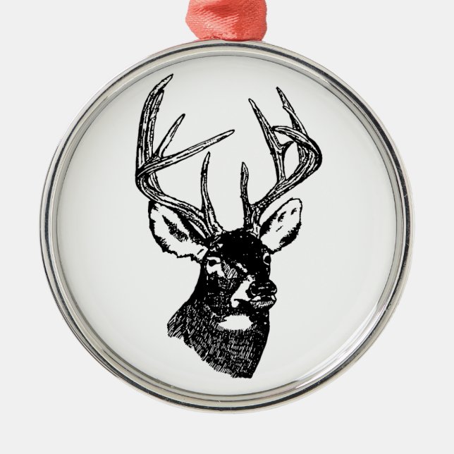 Weißer Schwanz-Rotwild-Trophäe-Dollar Ornament Aus Metall (Vorne)