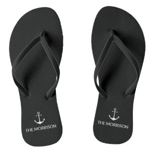 Weißer schwarzer Ankerpunkt des benutzerdefinierte Flip Flops