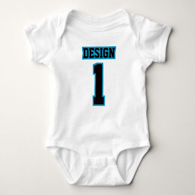 WEISSER SCHWARZER BLAUER Seitenfußball Babywear Baby Strampler (Vorderseite)
