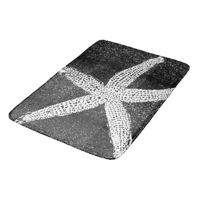 Weißer Schwarzer Glitzer Elegante Dekoration Badematte (Schrägansicht)