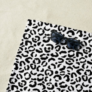 Weißer schwarzer Leopard Strandtuch