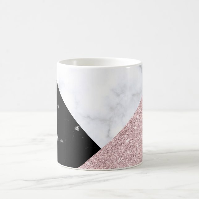 Weißer schwarzer Marmor des eleganten Kaffeetasse (Mittel)