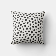 Weißer schwarzer Polka Dots Außenkissen