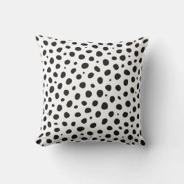 Weißer schwarzer Polka Dots Außenkissen Kissen