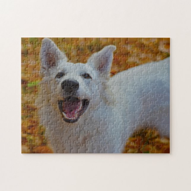 Weisser Schweizer Schäferhund Jigsaws. (Horizontal)