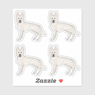 Weisser Schweizer Schäferhund Weiße GSD Süße Carto Aufkleber