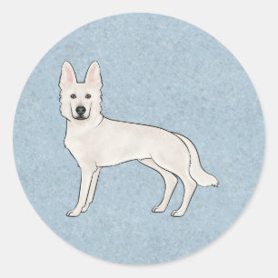 Weisser Schweizer Schäferhund Weißer Deutscher Sch Runder Aufkleber