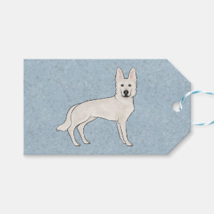 Weißer Schweizer Schäferhund Weißer GSD Süßer Cart Geschenkanhänger