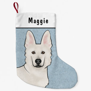 Weißer Schweizer Schäferhund Weißer GSD Süßer Hund Kleiner Weihnachtsstrumpf