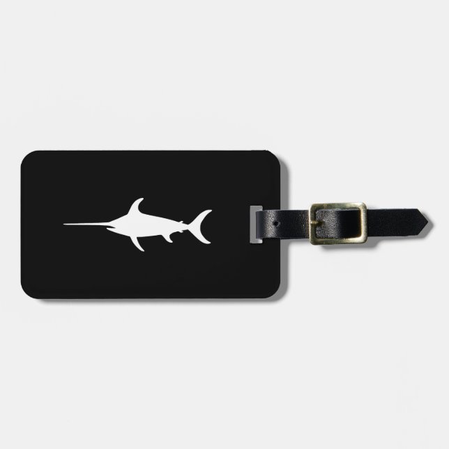 Weißer Schwertfisch Gepäckanhänger (Vorderseite horizontal)