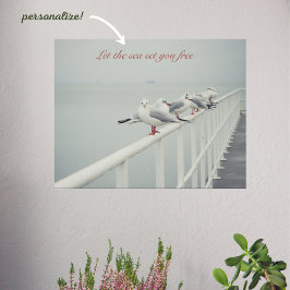 Weißer Seegras an einem Wintertag Poster