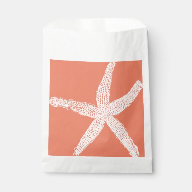 Weißer Seeteufel Muster Lachs Rosa Orange Cool Geschenktütchen (Vorderseite)