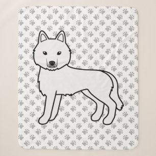 Weißer Siberian Husky Süßer Cartoon-Hund Sherpadecke