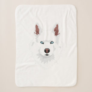 Weißer Siberischer Husky-Hund - Weißer Schneehun Sherpadecke