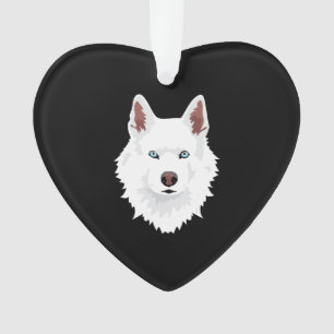 Weißer Siberischer Husky-Kanal - Weißer Schneehu Ornament
