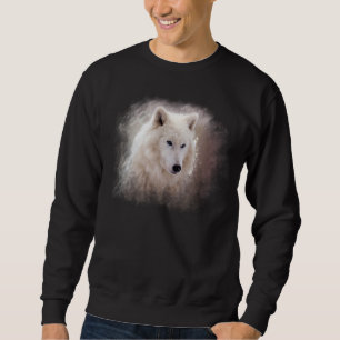 WEISSER SIBIRISCHER SCHLITTENHUND SWEATSHIRT
