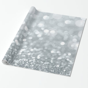Weißer Silber Glitter Bokeh Glam Sweet 16 Party Geschenkpapier