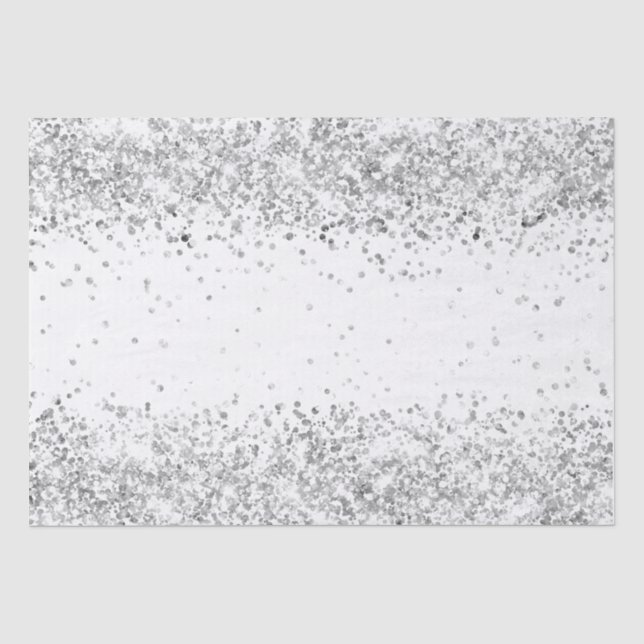 Weißer Silberner Glitzer strahlt Weihnachten Weihn Seidenpapier (Vorderseite)