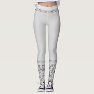 Weißer silberner Zebra-wildes Leggings
