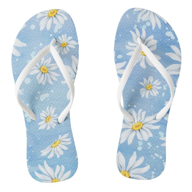 weißer Sommerdaison in blau Flip Flops (Fußbett)