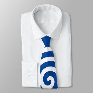 Weißer Spiralenkreis auf Blau Krawatte