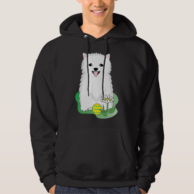 Weißer Spitz 28 Hoodie (Vorderseite)