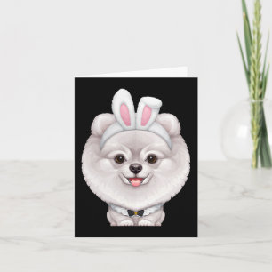 Weißer Spitz in der Ostersonnigen Kostüm Karte