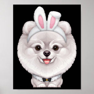 Weißer Spitz in der Ostersonnigen Kostüm Poster