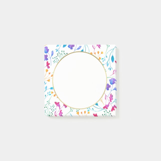 Weißer Sprig-Regenbogen färbt Post-it Klebezettel (Vorderseite)