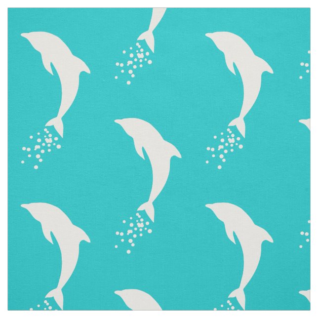Weißer springender Delphin mit Blasen-Gewebe Stoff (Muster)