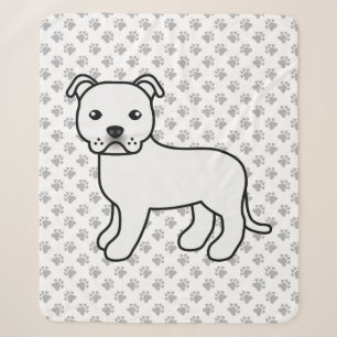 Weißer Staffordshire Bull Terrier Süßer Cartoon-Hu Sherpadecke