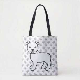 Weißer Staffordshire Bull Terrier Süßer Cartoon-Hu Tasche